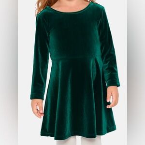Children’s Place size 3T Green Velour Long-Sleeve Dress